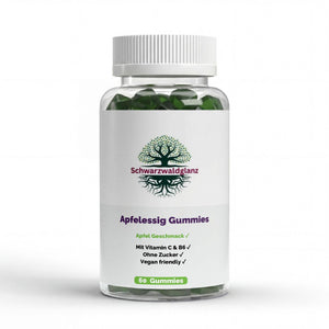 Apfelessig + Vitamin C, B6 & Chrom Gummies - Front 1 Serie 1 weisser Hintergrund