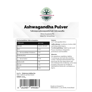 Ashwagandha Pulver - 500g Doypack