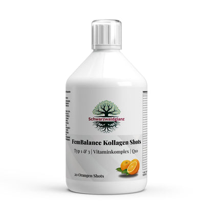 Schwarzwaldglanz FemBalance Shots PLUS+ 500 ml  – Front – hochwertiges Produkt von Schwarzwaldglanz – freigestellt vor neutralem Hintergrund