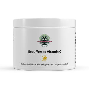 Schwarzwaldglanz Gepuffertes Vitamin C – hochwertig &amp; magenfreundlich – Front – hochwertiges Produkt von Schwarzwaldglanz – freigestellt vor neutralem Hintergrund