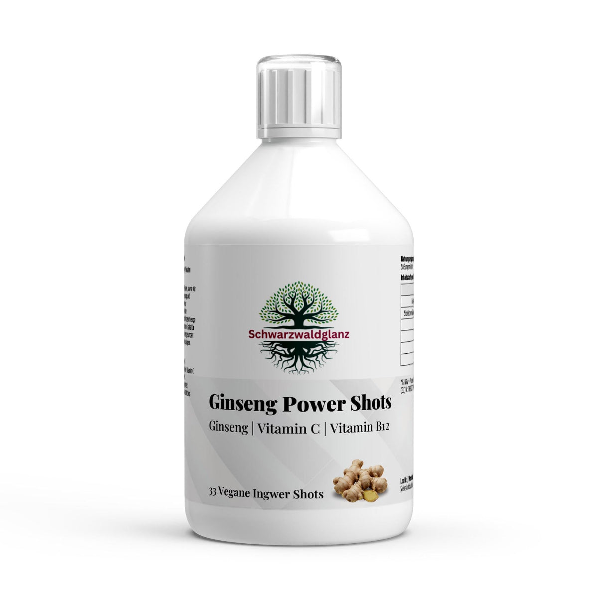 Schwarzwaldglanz Ginseng Power Plus+ – Premium Ginseng Extrakt für Fokus & aktive Tage – Front – hochwertiges Produkt von Schwarzwaldglanz – Produkt vor weißem Hintergrund