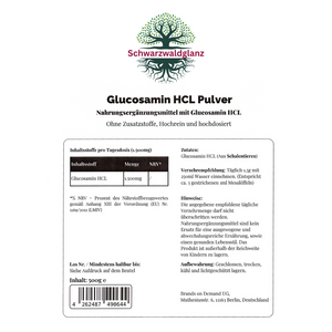 Glucosamin Pulver - 500g Doypack Schwarzwaldglanz
