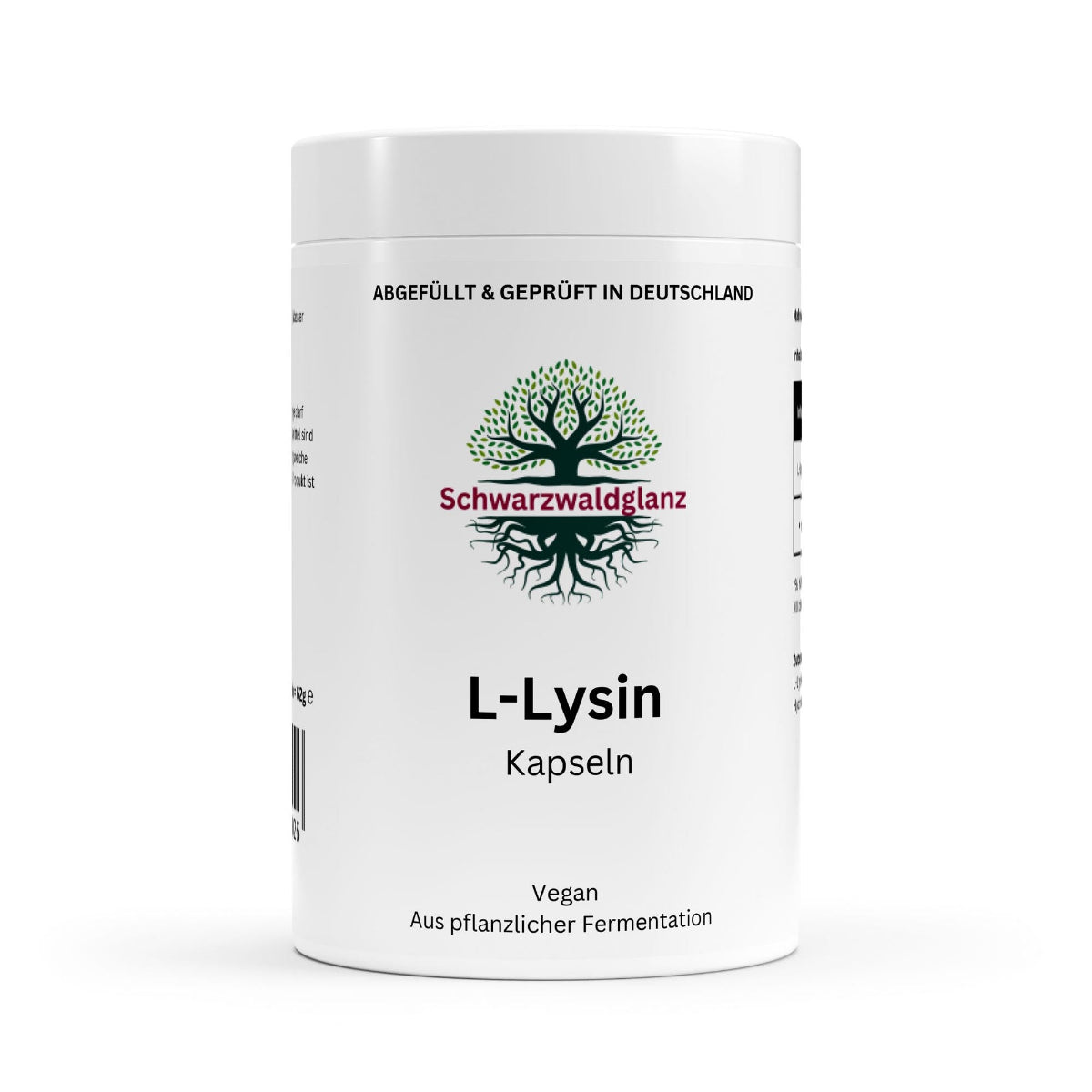 Schwarzwaldglanz 💪 L-Lysin – Dein täglicher Baustein für Energie und Vitalität – Front – hochwertiges Produkt von Schwarzwaldglanz – Produkt vor weißem Hintergrund