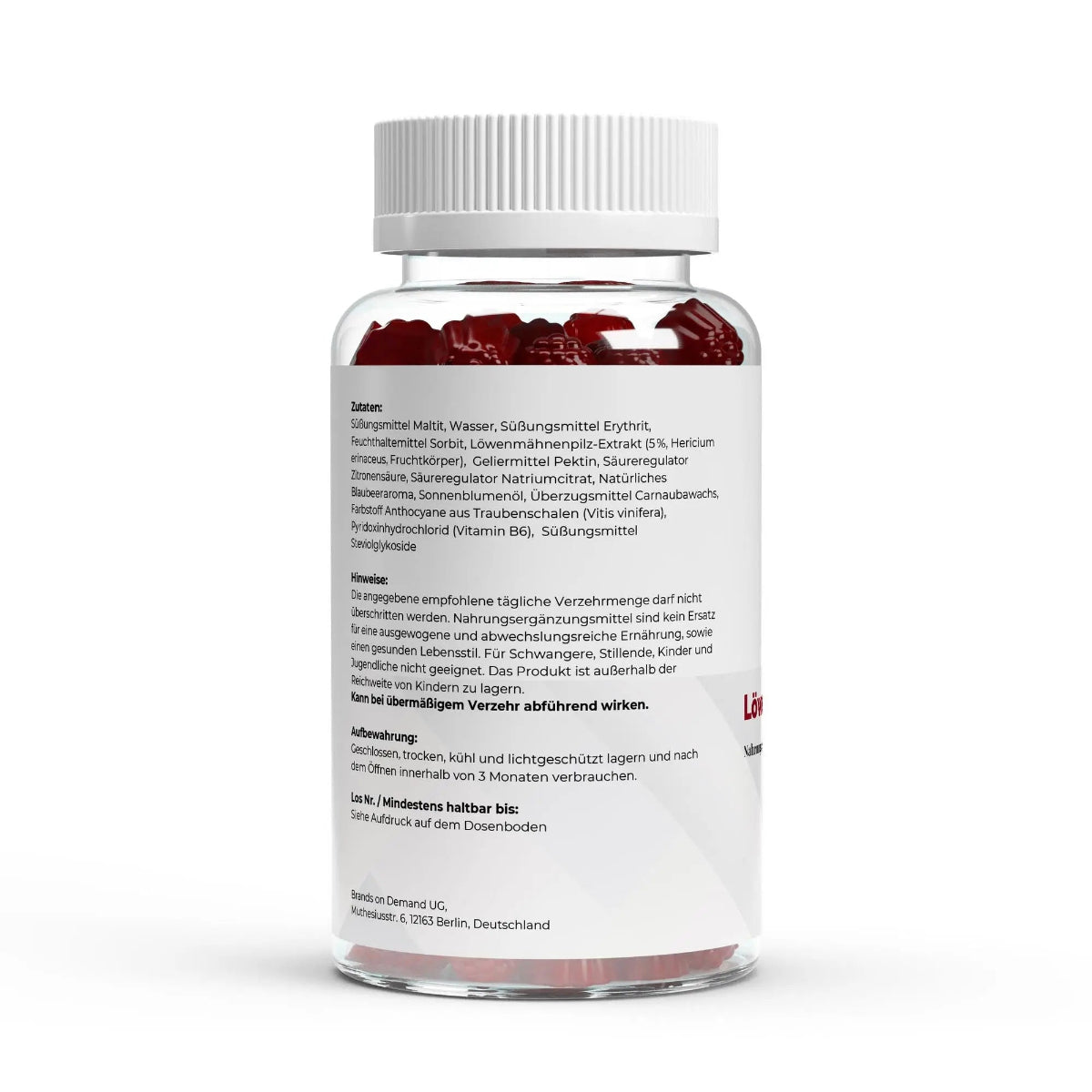 Schwarzwaldglanz Löwenmähne + Vitamin B6 Gummies – Mentale Klarheit, Fokus & Energie – Hinweis – hochwertiges Produkt von Schwarzwaldglanz – Produkt vor weißem Hintergrund