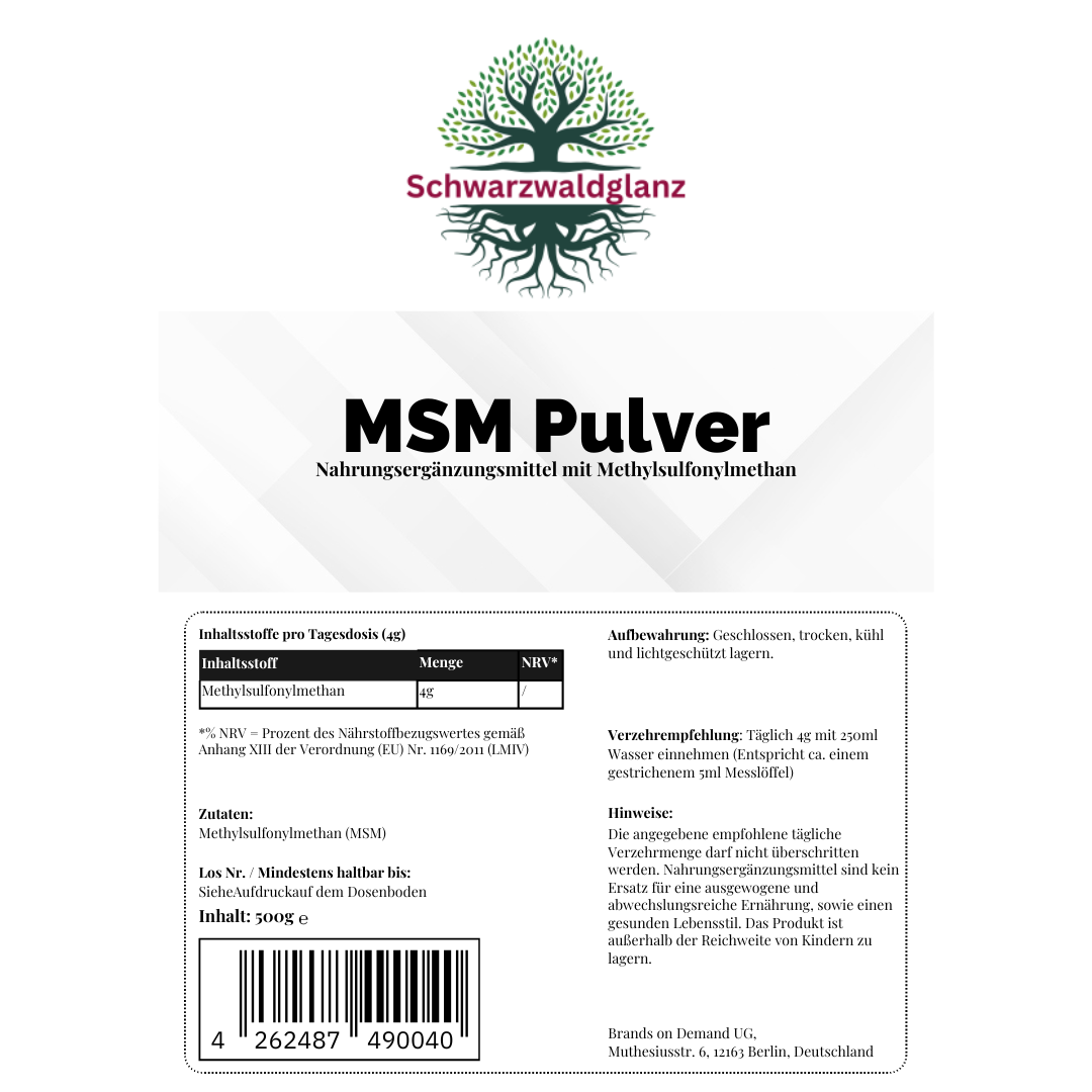 MSM Pulver - 500g Schwarzwaldglanz