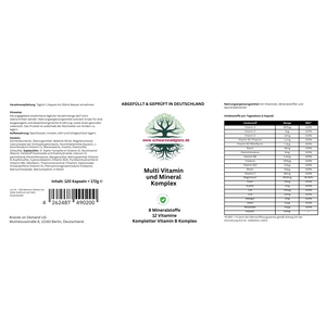 Multi Vitamin und Mineral Komplex - 120 Softgels