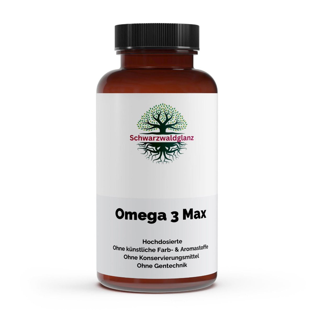 Schwarzwaldglanz Omega 3 Max 35/25 – Hochkonzentriertes EPA & DHA – 120 Softgels – Front – hochwertiges Produkt von Schwarzwaldglanz – freigestellt vor neutralem Hintergrund