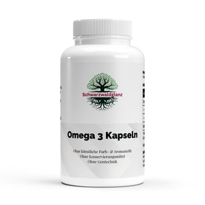 "Schwarzwaldglanz 
Omega 3 Triglyceride Halal - 140 Softgels – Front – hochwertiges Produkt von Schwarzwaldglanz – freigestellt vor neutralem Hintergrund"