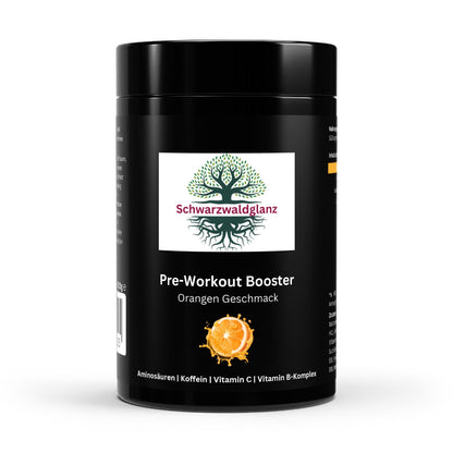 Schwarzwaldglanz Pre-Workout Booster – hochwertig & vielseitig – Front – hochwertiges Produkt von Schwarzwaldglanz – Produkt vor weißem Hintergrund