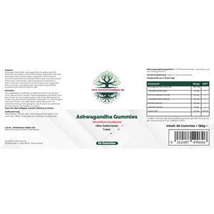 Premium Ashwagandha Gummies 300 + Vitamin B6,- 60 Stk