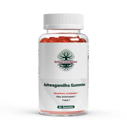 Schwarzwaldglanz Premium Ashwagandha Gummies – Front – hochwertiges Produkt von Schwarzwaldglanz – Produkt vor weißem Hintergrund