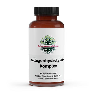 Schwarzwaldglanz Premium Kollagenhydrolysat PLUS Haut Haare Nägel - 180 Kapseln – Front – hochwertiges Produkt von Schwarzwaldglanz – Produkt vor weißem Hintergrund