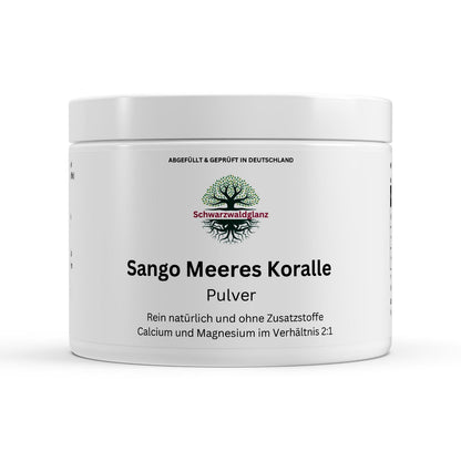 Schwarzwaldglanz Sango Meeres Koralle Pulver – natürlich & vielseitig – Front – hochwertiges Produkt von Schwarzwaldglanz – Produkt vor weißem Hintergrund