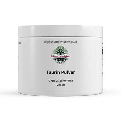 Schwarzwaldglanz Taurin Pulver – rein, vegan & vielseitig einsetzbar – Front – hochwertiges Produkt von Schwarzwaldglanz – Produkt vor weißem Hintergrund