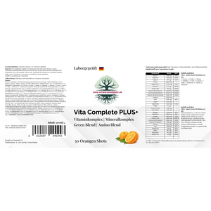 Vita Complete PLUS+ 50 vegane Shots - Fresh Orange - 500ml