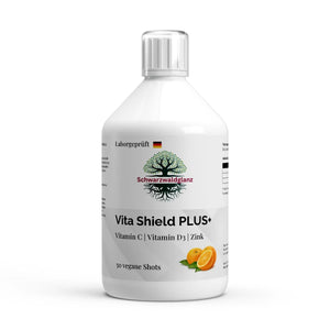 Schwarzwaldglanz Vita Shield PLUS+ Shots – Immun-Boost mit Vitamin C, D3 & Zink – Front – hochwertiges Produkt von Schwarzwaldglanz – Produkt vor weißem Hintergrund