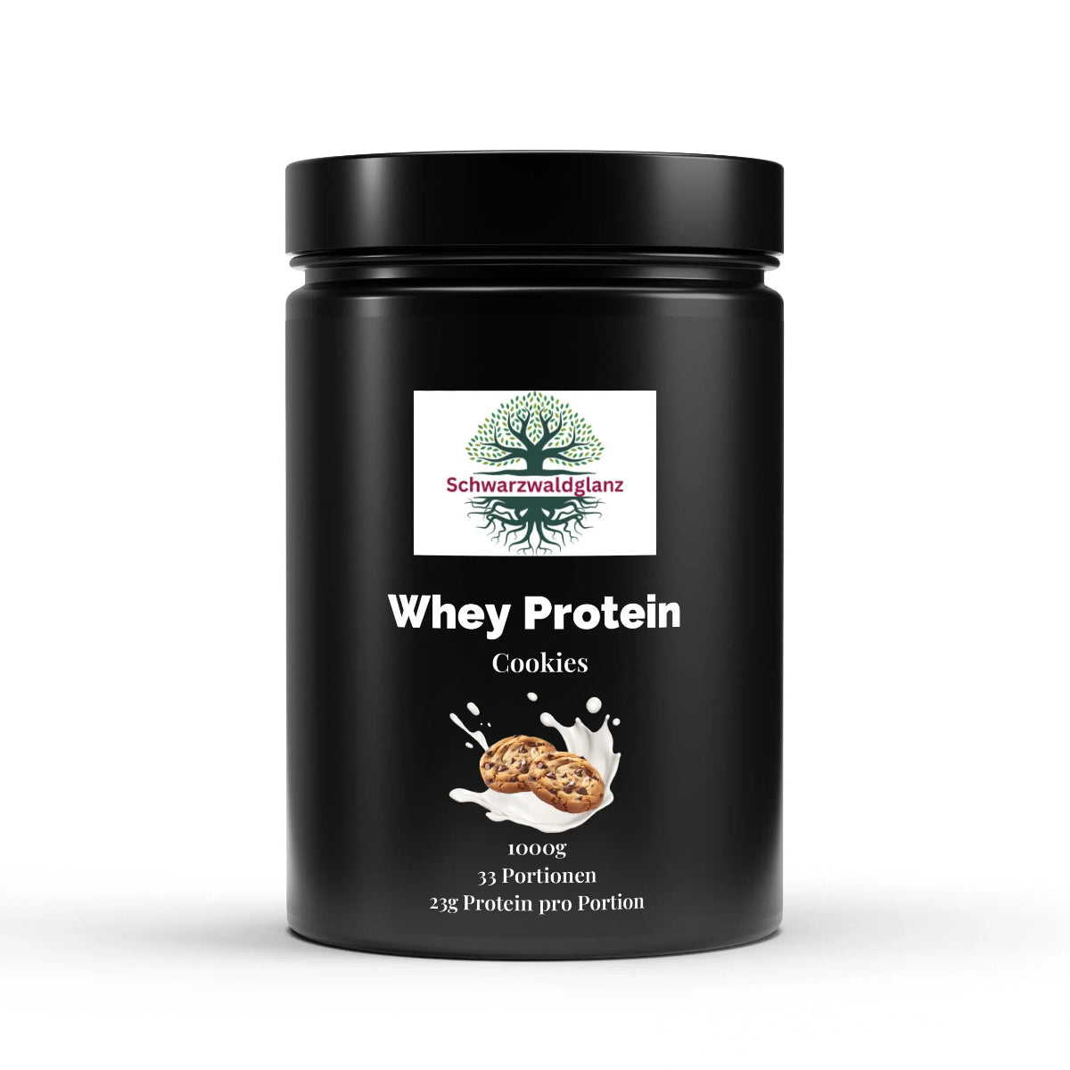 Schwarzwaldglanz Whey Premium Protein Cookies – Hochwertiges Eiweiß für Muskelaufbau & Fitness – Front – hochwertiges Produkt von Schwarzwaldglanz – Produkt vor weißem Hintergrund