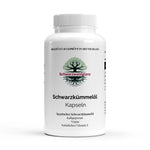 Schwarzwaldglanz vegane Schwarzkümmelöl Softgels ungesättigte Fettsäuren Antioxidant – Front – hochwertiges Produkt von Schwarzwaldglanz – Produkt vor weißem Hintergrund